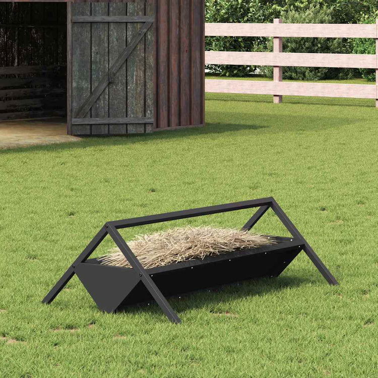 Vidaxxl mangeoire pour bétail noir 111 x 76 x 38 cm acier laminé à froid