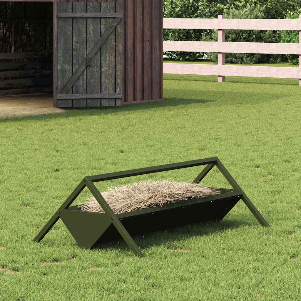 Vidaxxl mangeoire pour bovins vert olive 111 x 76 x 38 cm
