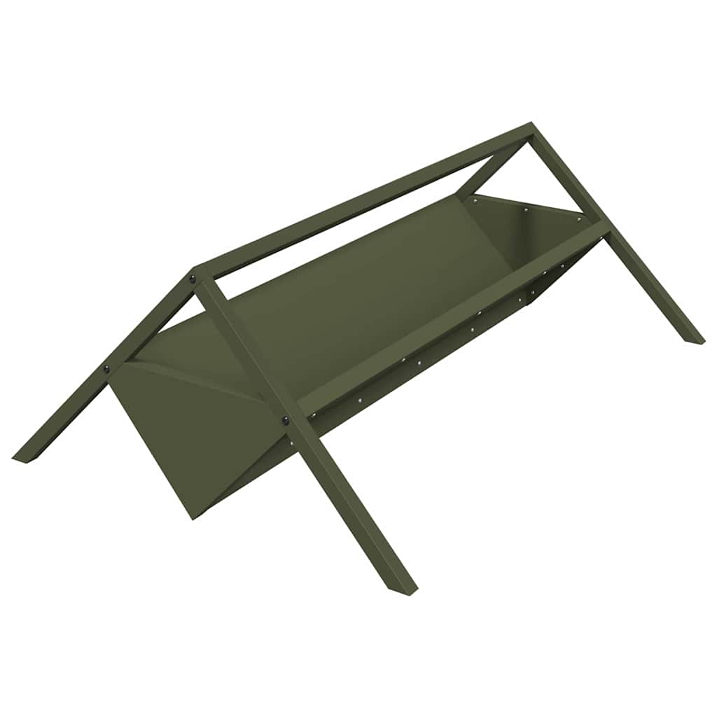 Vidaxxl mangeoire pour bovins vert olive 111 x 76 x 38 cm