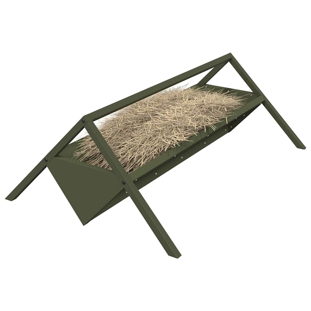 Vidaxxl mangeoire pour bovins vert olive 111 x 76 x 38 cm