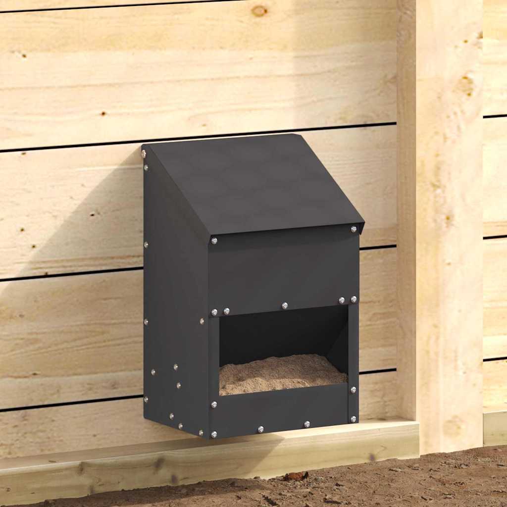 Vidaxx mangeoire à poulets noir 21 x 16 x 33 cm acier laminé à froid