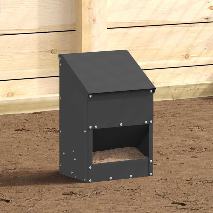 Vidaxx mangeoire à poulets noir 21 x 16 x 33 cm acier laminé à froid