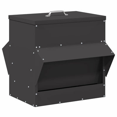 Vidaxx mangeoire à poulets noir 40,5 x 45 x 41 cm acier laminé à froid