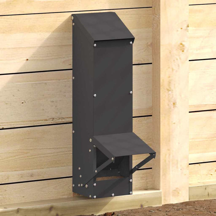 Vidaxx mangeoire à poulets noir 13 x 12 x 51 cm acier laminé à froid