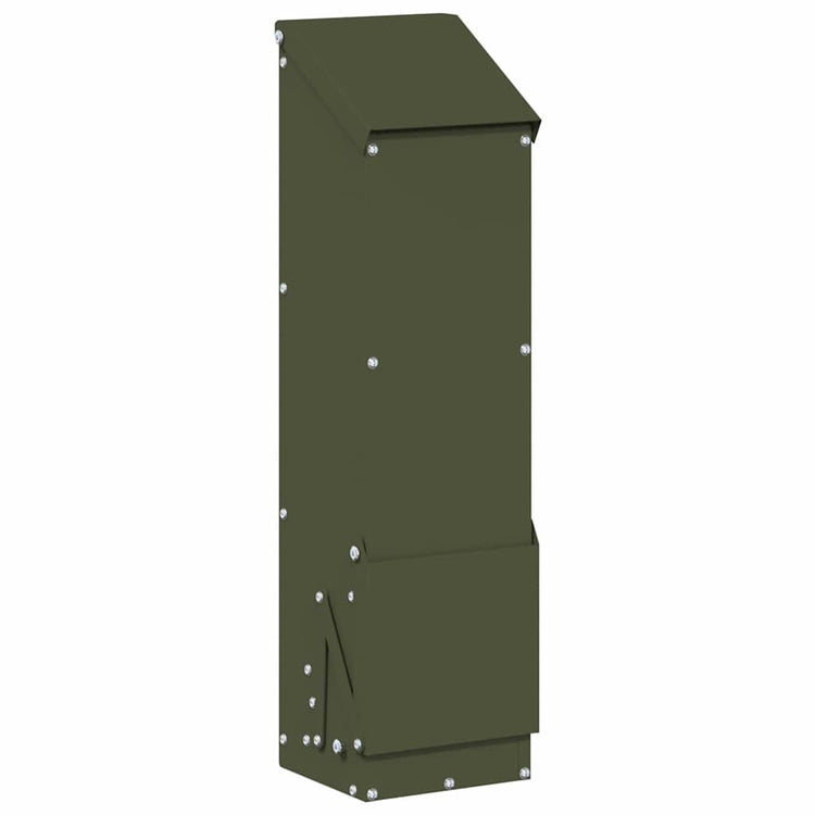 Vidaxx mangeoire à poulets vert olive 13 x 12 x 51 cm acier laminé à froid