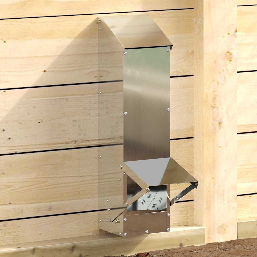 Vidaxx mangeoire à poulets argent 13 x 12 x 51 cm en acier galvanisé