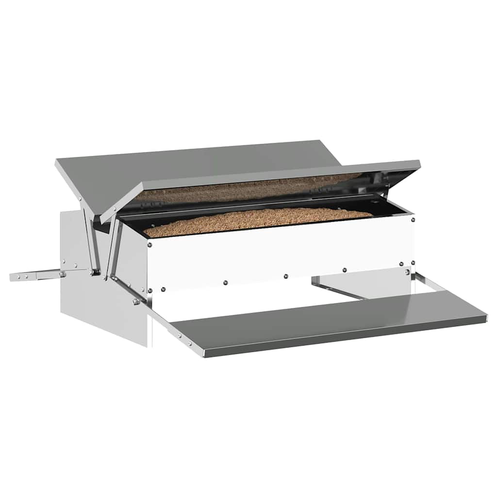 Vidaxxl alimentation à pédale pour poulet argent 75 x 53 x 20,5 cm