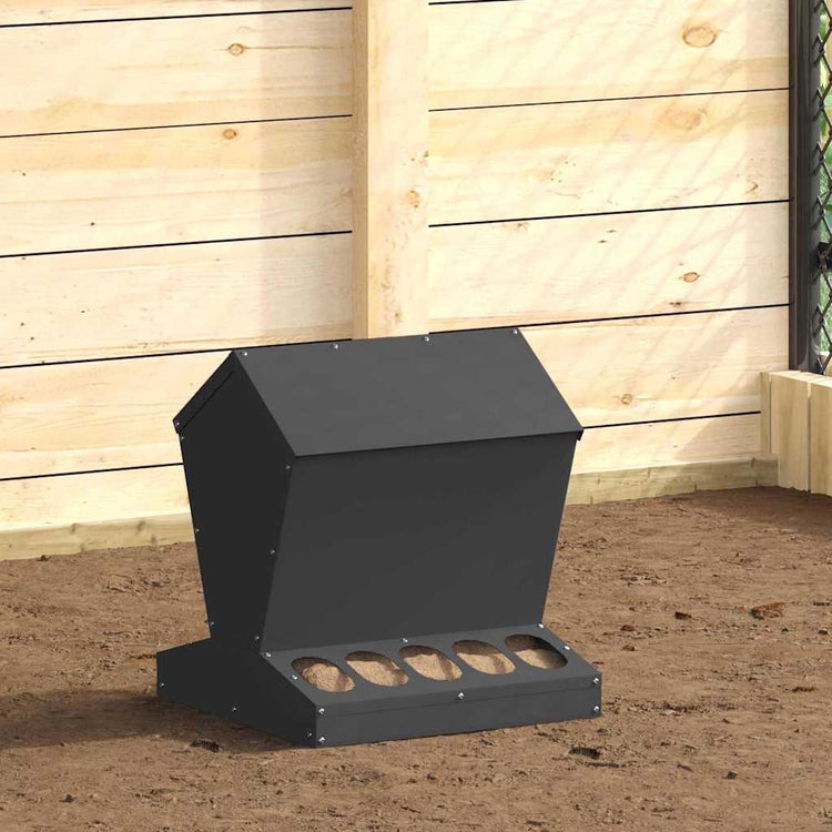 Vidaxx mangeoire à poulets noir 40 x 40 x 45 cm acier laminé à froid