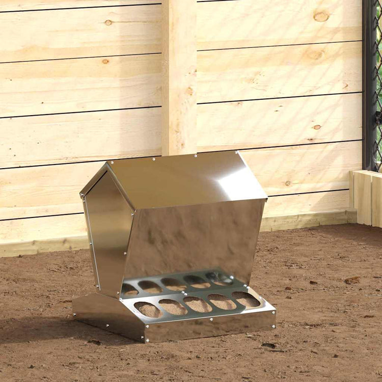 Vidaxx mangeoire à poulets argent 40 x 40 x 45 cm en acier galvanisé