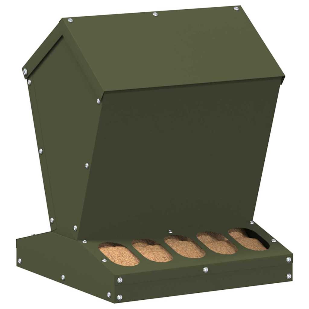 Vidaxx mangeoire à poulets vert olive 30 x 30 x 39 cm acier laminé à froid