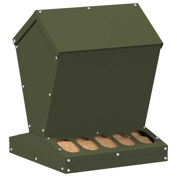 Vidaxx mangeoire à poulets vert olive 30 x 30 x 39 cm acier laminé à froid