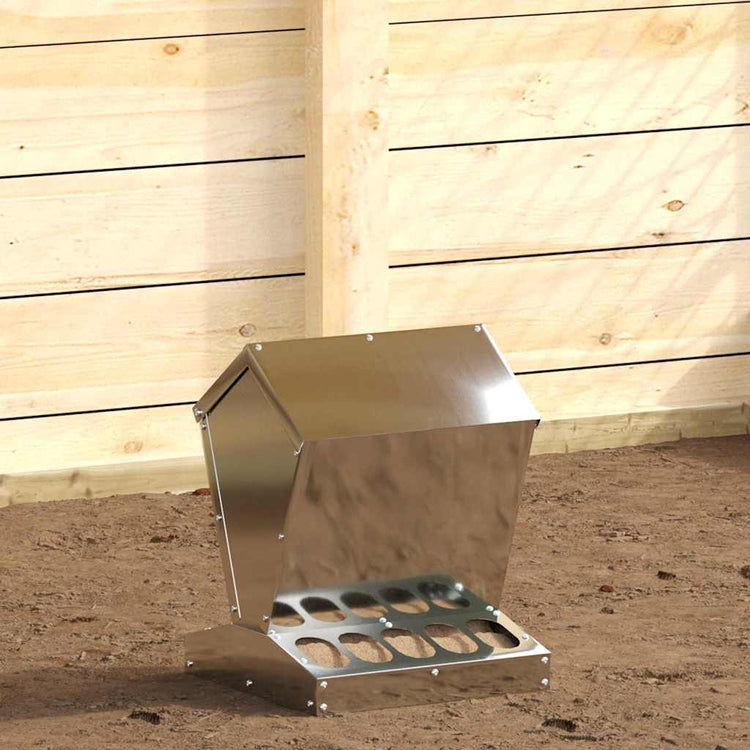 Vidaxx mangeoire à poulets argent 30 x 30 x 39 cm en acier galvanisé