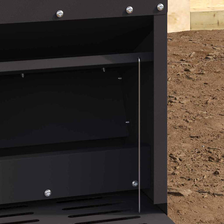 Vidaxl alimentation à pédale pour poulet noir 25 x 42 x 40 cm acier laminé à froid