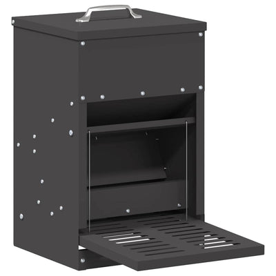 Vidaxl alimentation à pédale pour poulet noir 25 x 42 x 40 cm acier laminé à froid