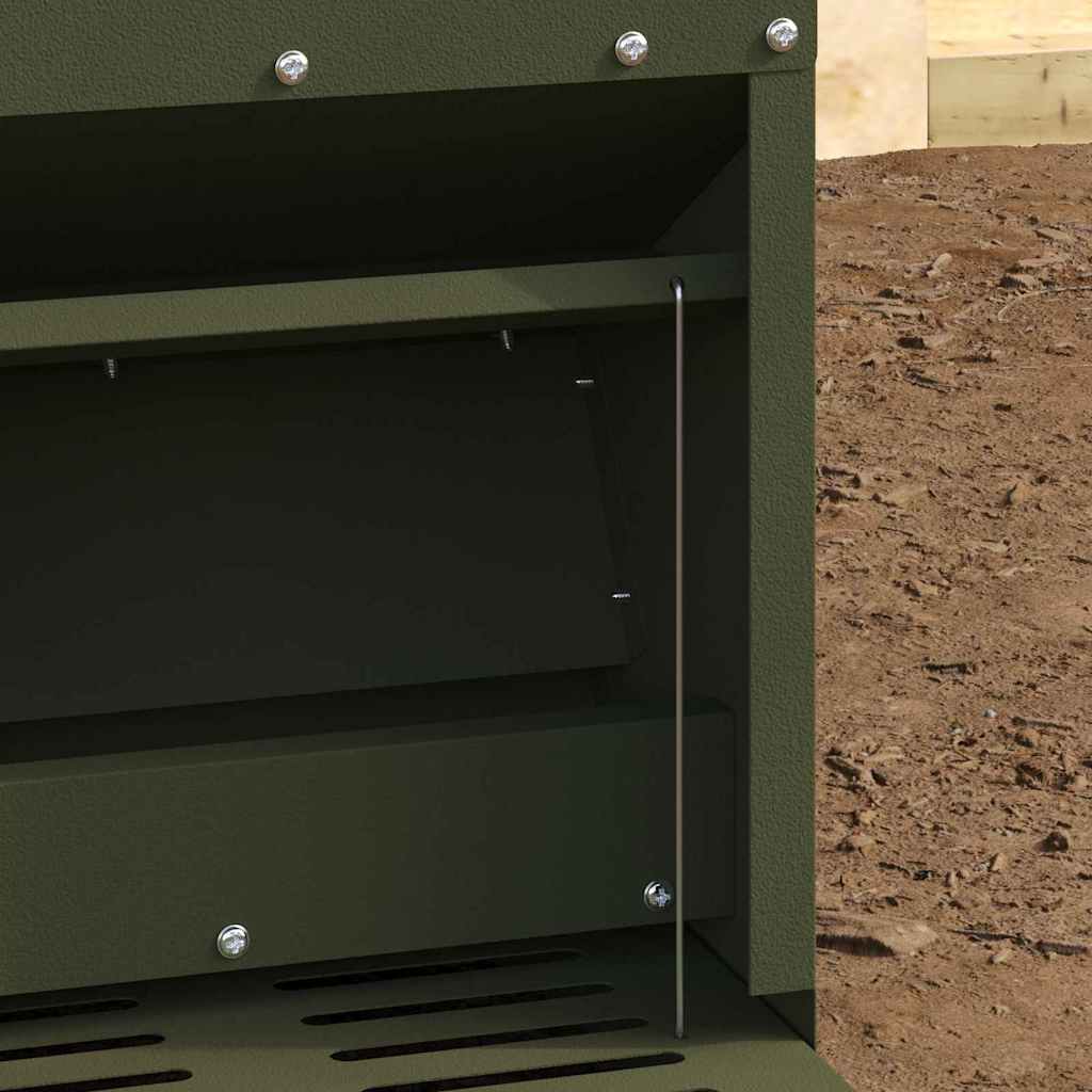 Vidaxxl alimentation à pédale pour poulet vert olive 25 x 42 x 40 cm