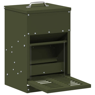 Vidaxxl alimentation à pédale pour poulet vert olive 25 x 42 x 40 cm