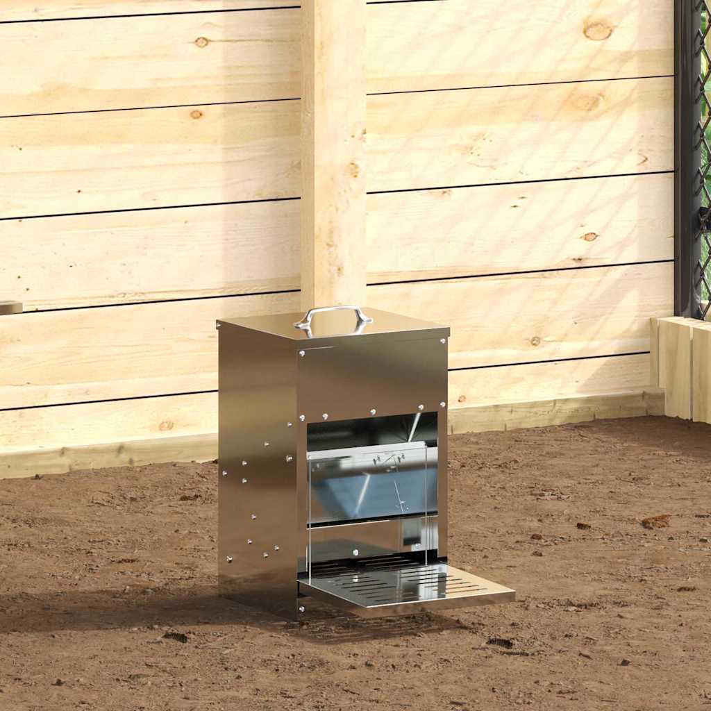 Vidaxxl alimentation à pédale pour poulet argent 25 x 42 x 40 cm