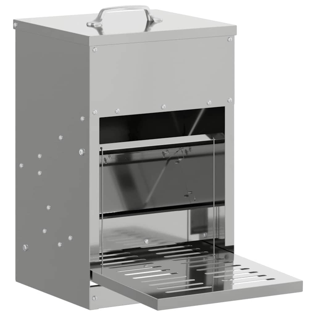 Vidaxxl alimentation à pédale pour poulet argent 25 x 42 x 40 cm