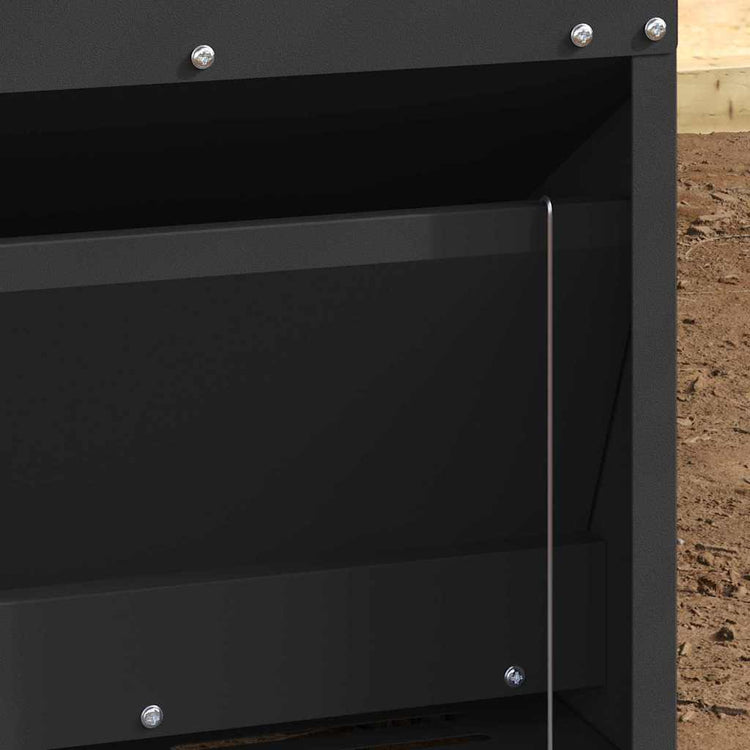 Vidaxxl mangeoire à pédale pour poulet noir 33 x 42 x 40 cm acier laminé à froid