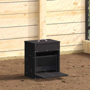 Vidaxxl mangeoire à pédale pour poulet noir 33 x 42 x 40 cm acier laminé à froid - afbeelding 1