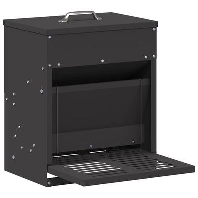 Vidaxxl mangeoire à pédale pour poulet noir 33 x 42 x 40 cm acier laminé à froid