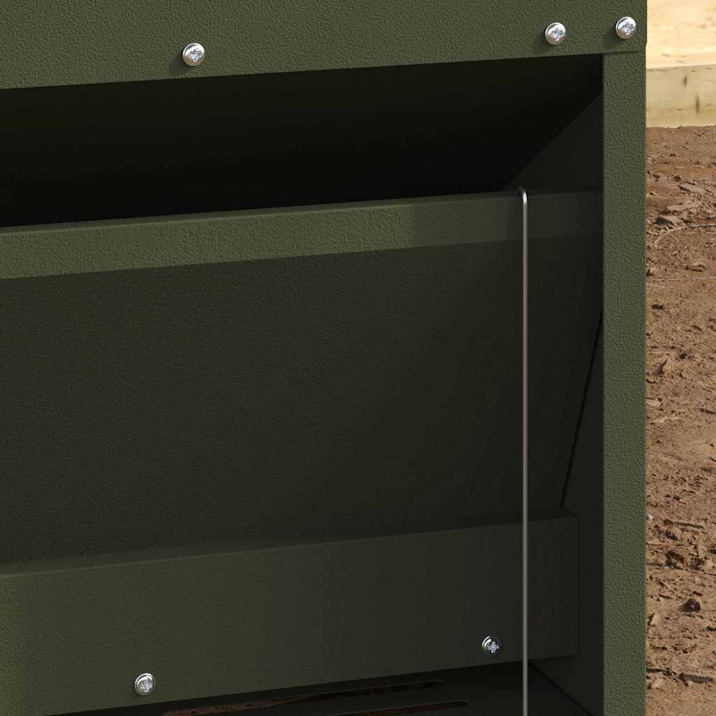 VidaXL alimentation à pédale pour poulet vert olive 33 x 42 x 40 cm