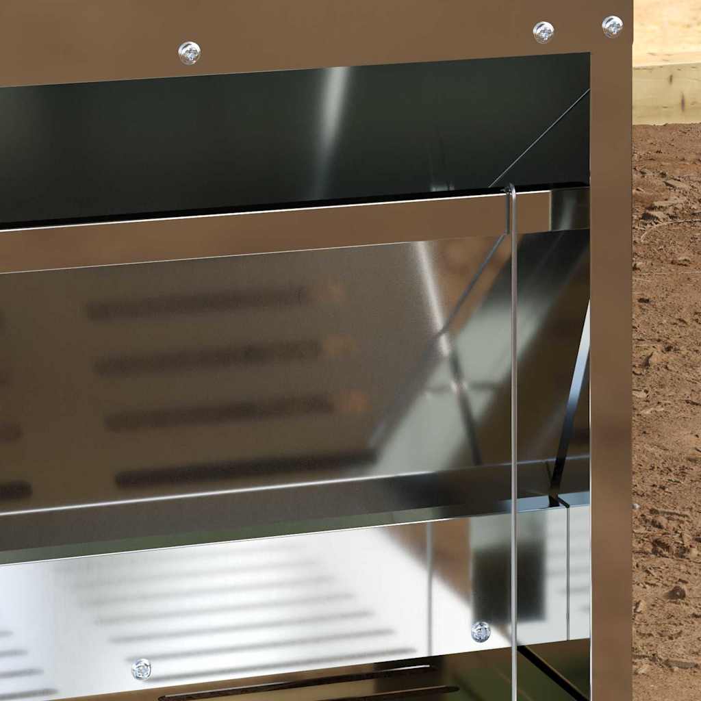 Vidaxxl alimentation à pédale pour poulet argent 33 x 42 x 40 cm