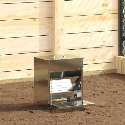 Vidaxxl alimentation à pédale pour poulet argent 33 x 42 x 40 cm