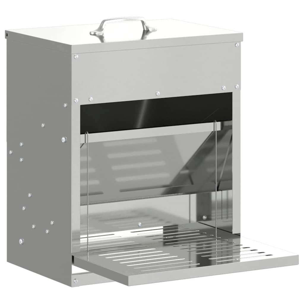 Vidaxxl alimentation à pédale pour poulet argent 33 x 42 x 40 cm