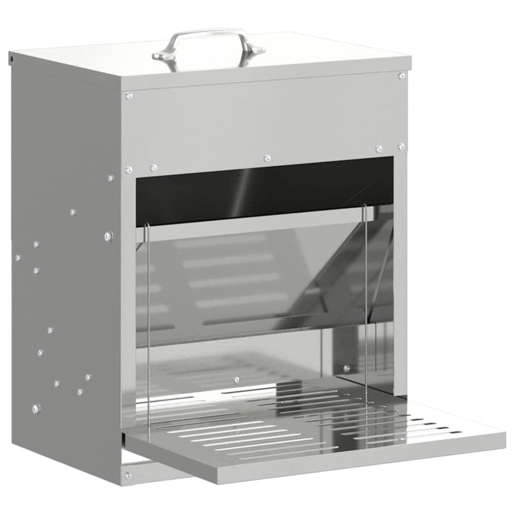 Vidaxxl alimentation à pédale pour poulet argent 33 x 42 x 40 cm