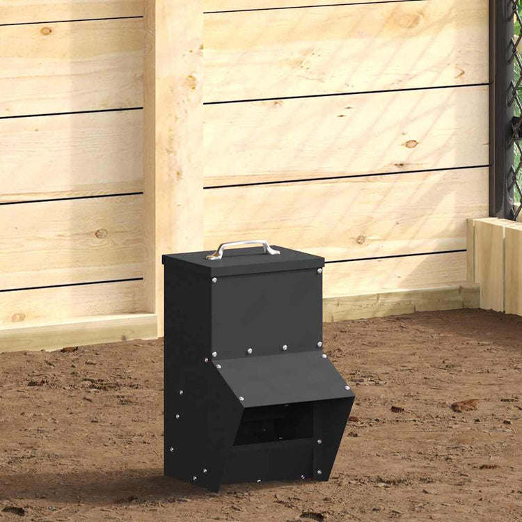 Vidaxx mangeoire à poulets noir 20 x 25 x35 cm acier laminé à froid
