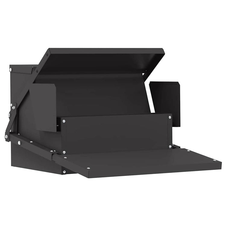Vidaxxl mangeoire à pédale pour poulet noir 50 x 40 x 29 cm acier laminé à froid