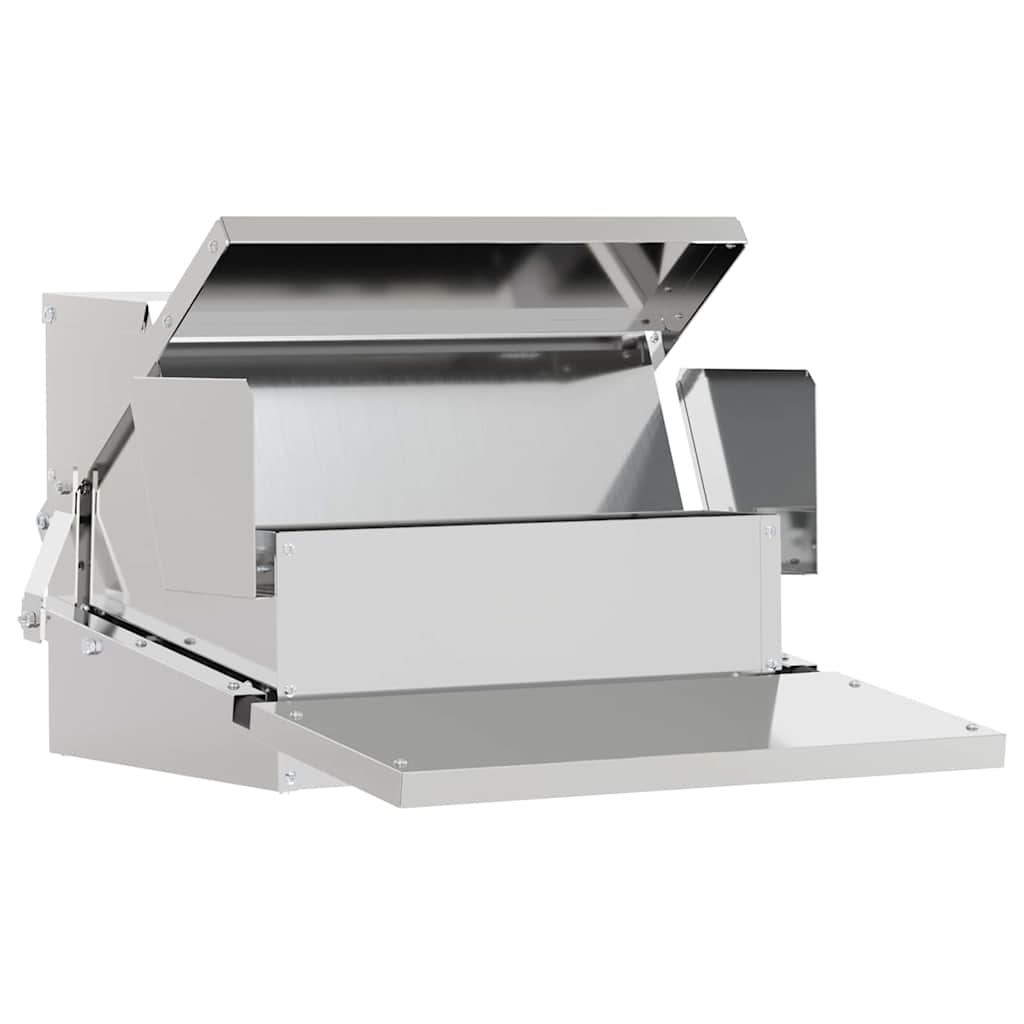Vidaxl alimentation à pédale pour poulet argent 50 x 40 x 29 cm