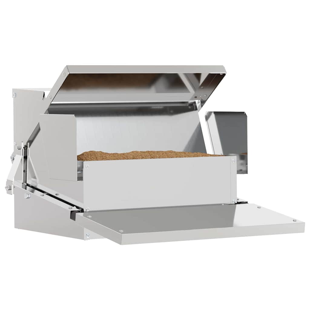 Vidaxl alimentation à pédale pour poulet argent 50 x 40 x 29 cm