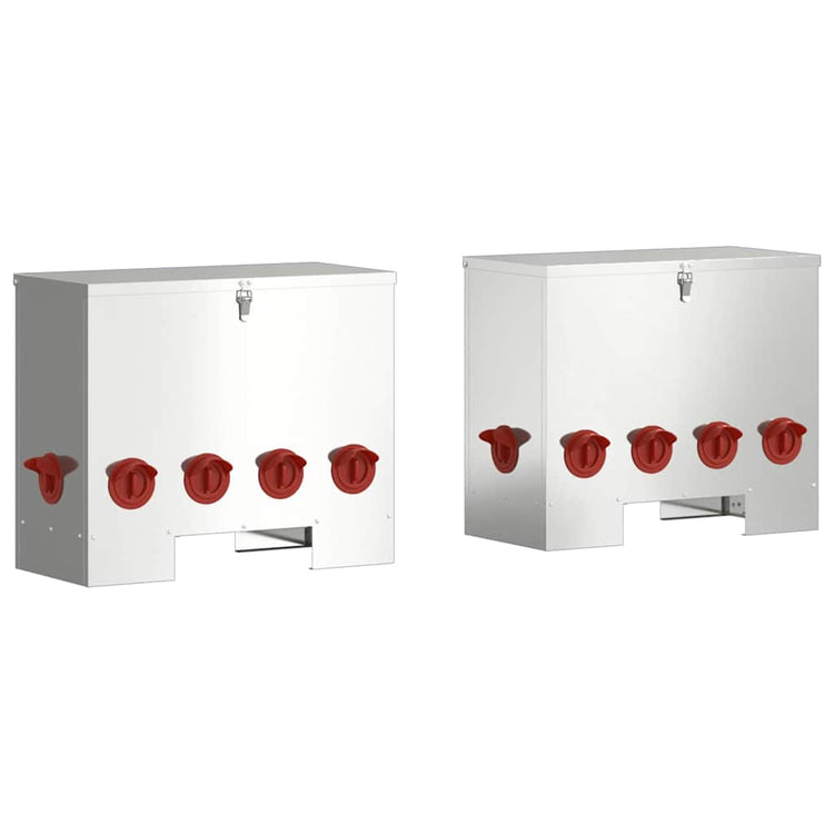 Vidaxx mangeoire à poulets 2 pcs argent 60,5 x 29 x 51 cm acier galvanisé