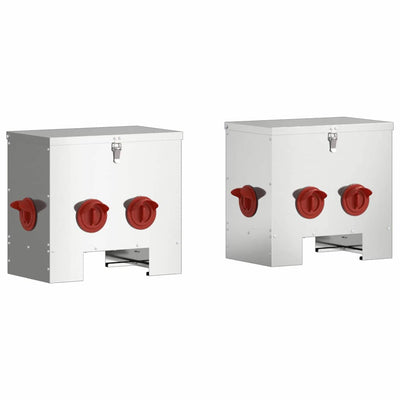 Vidaxx mangeoire à poulets 2 pcs argent 40,5 x 25 x 38 cm acier galvanisé