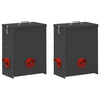 Vidaxx mangeoire à poulets 2 pcs noir 32,5 x 20,5 x 43 cm acier laminé à froid