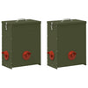 VidaXL mangeoire à poulets 2 pcs vert olive 32,5 x 20,5 x 43 cm