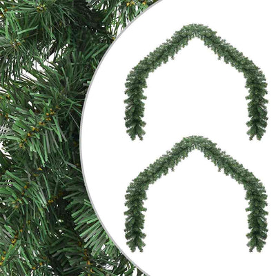 VidaXL couronne de Noël 2 pcs vert 20 m PVC