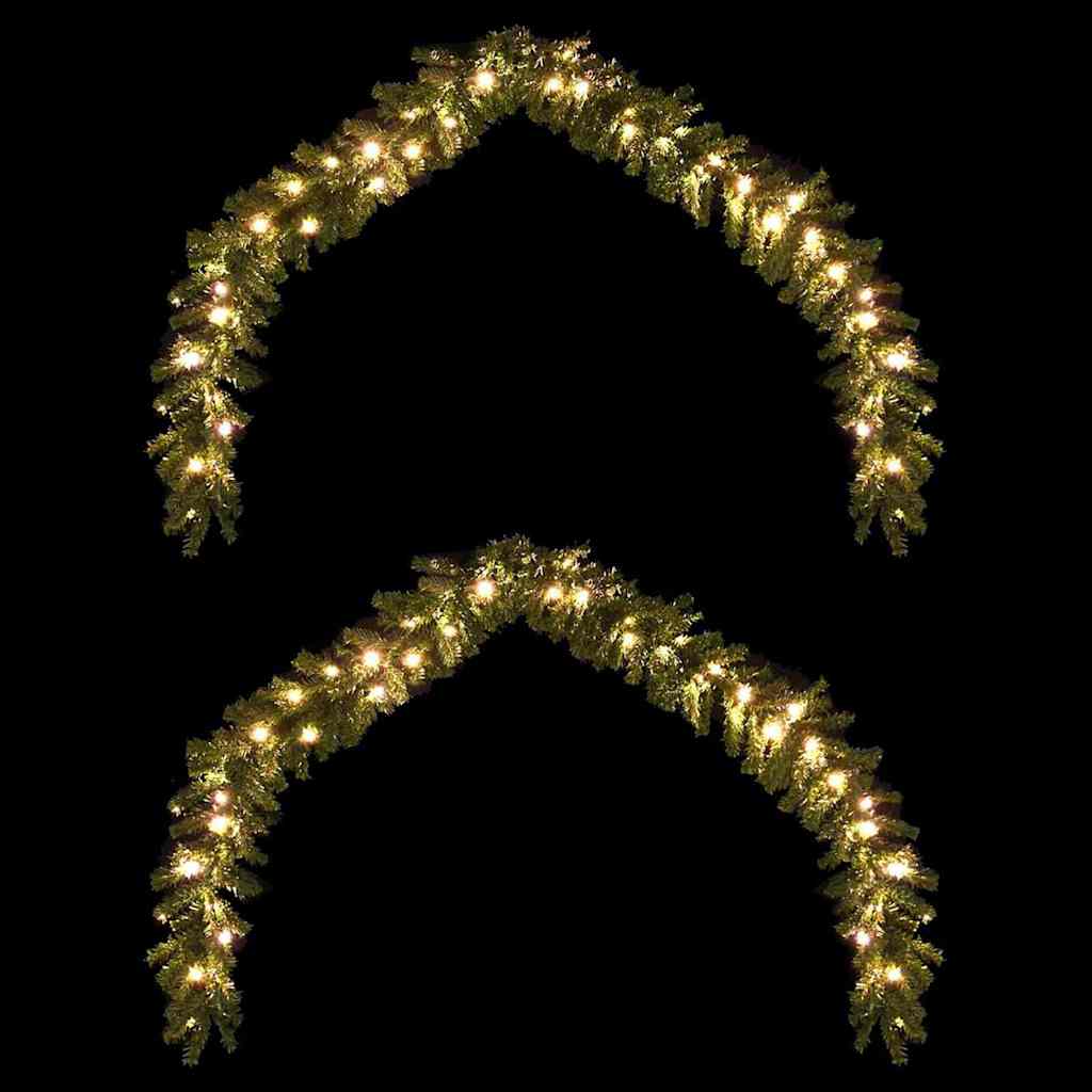 VidaXL couronne de Noël avec 600 LED 2 pcs vert PVC