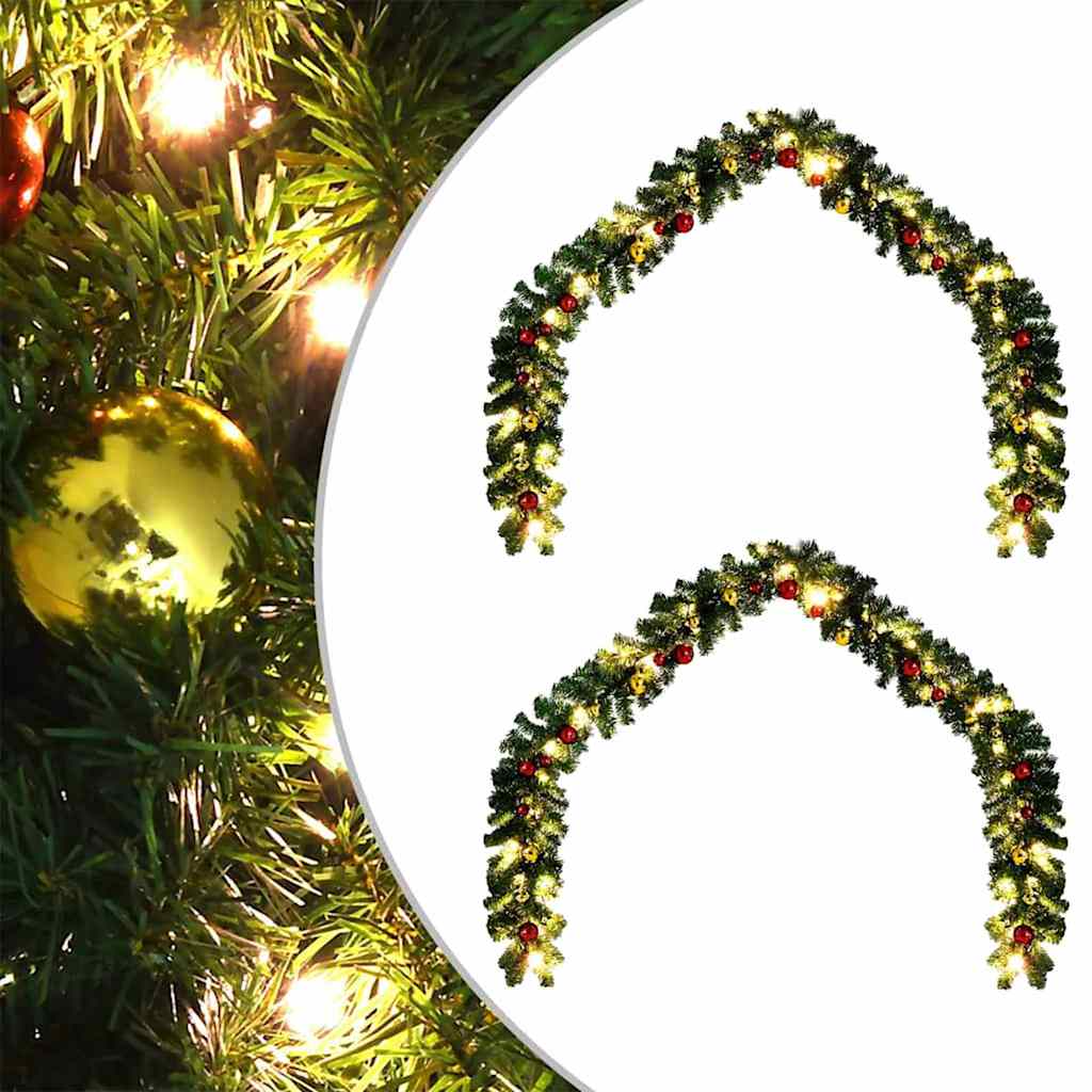 VidaXL couronne de Noël avec 600 LED 2 pcs vert PVC