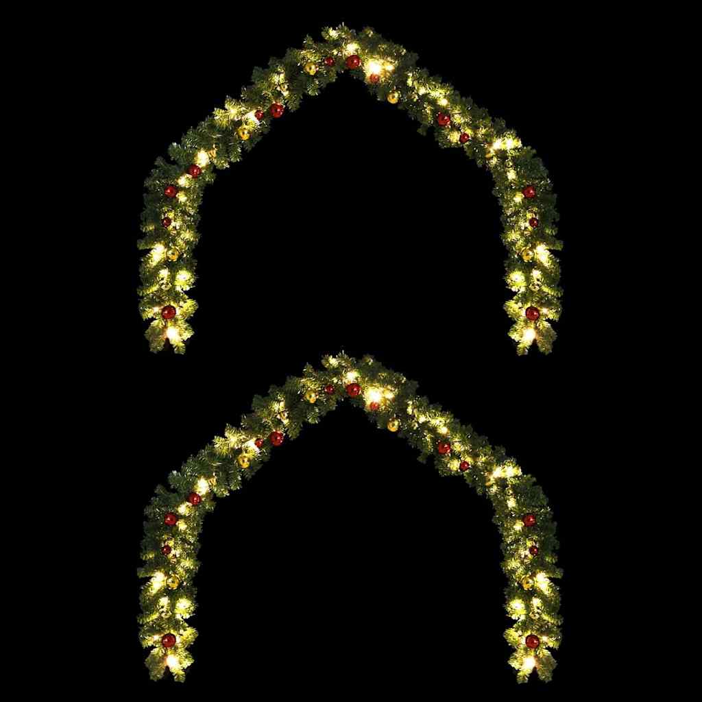 VidaXL couronne de Noël avec 600 LED 2 pcs vert PVC