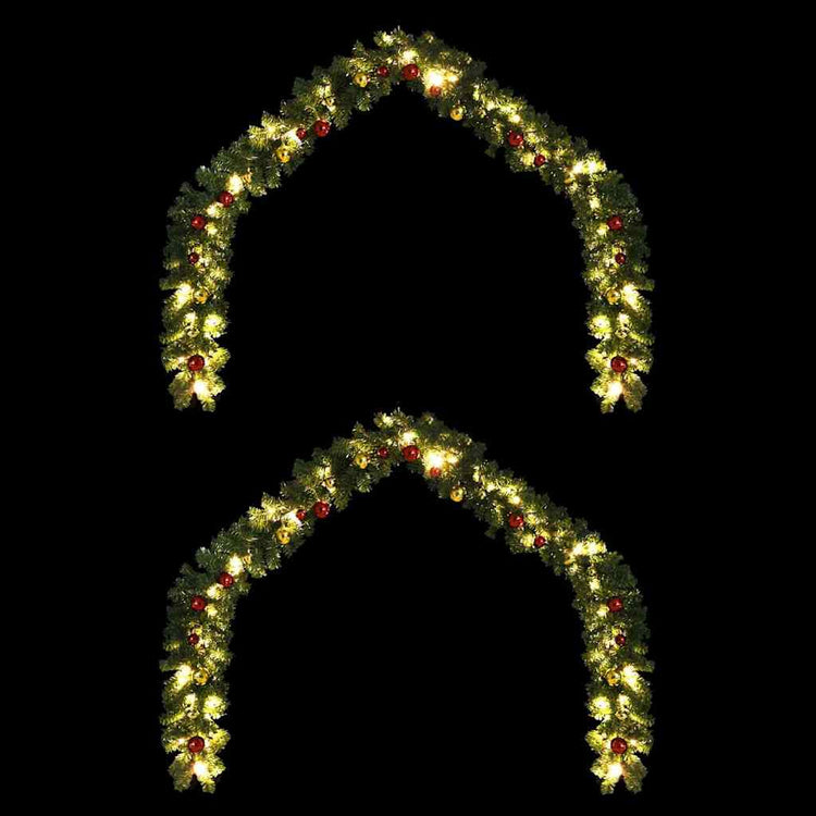 VidaXL couronne de Noël avec 600 LED 2 pcs vert PVC