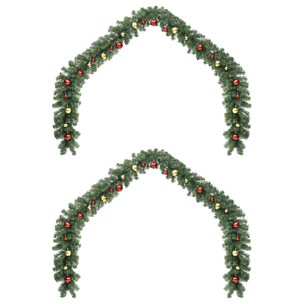 VidaXL couronne de Noël avec 600 LED 2 pcs vert PVC