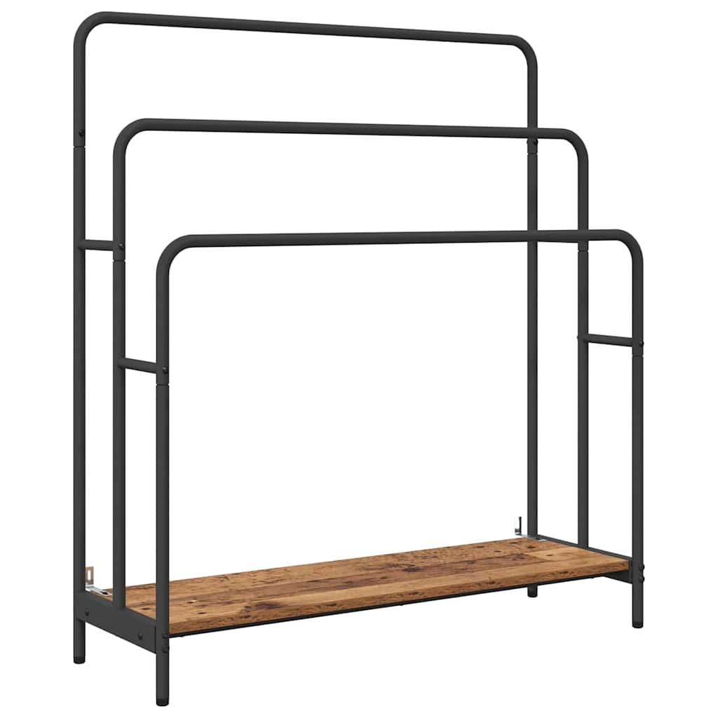 Vidaxx portant à vêtements avec étagère vieux bois 90 x 30 x 100,5 cm bois d'ingénierie