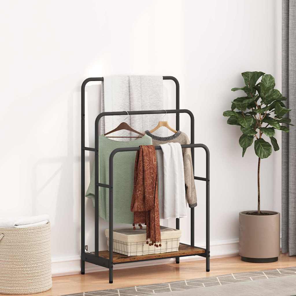 Vidaxx portant à vêtements avec étagère vieux bois 60 x 30 x 100,5 cm bois d'ingénierie