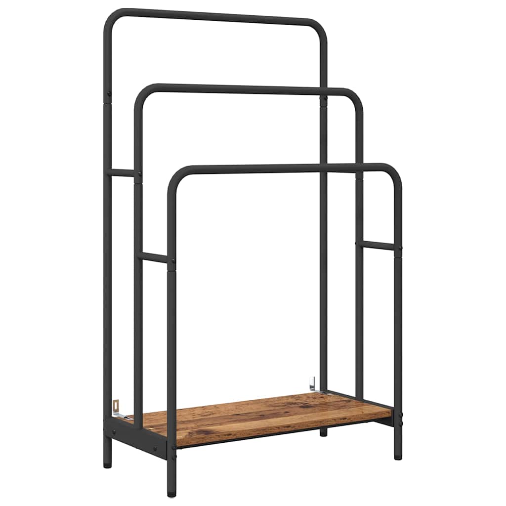 Vidaxx portant à vêtements avec étagère vieux bois 60 x 30 x 100,5 cm bois d'ingénierie