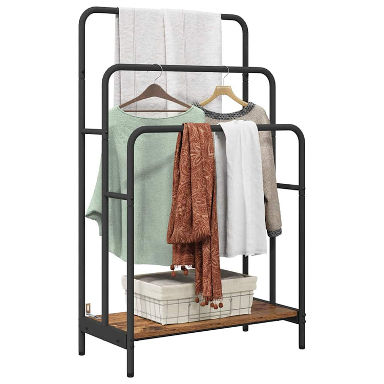 Vidaxx portant à vêtements avec étagère vieux bois 60 x 30 x 100,5 cm bois d'ingénierie