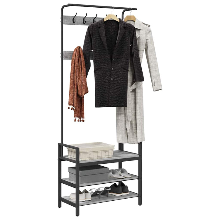 Vidaxl portemanteau avec étagère gris sonoma 75 x 34 x 184 cm bois fini