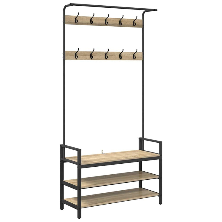 Vidaxl portemanteau avec étagère chêne sonoma 95 x 34 x 184 cm bois traité